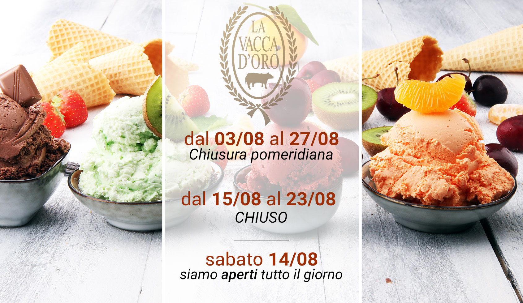 Orari e chiusura Agosto 2021