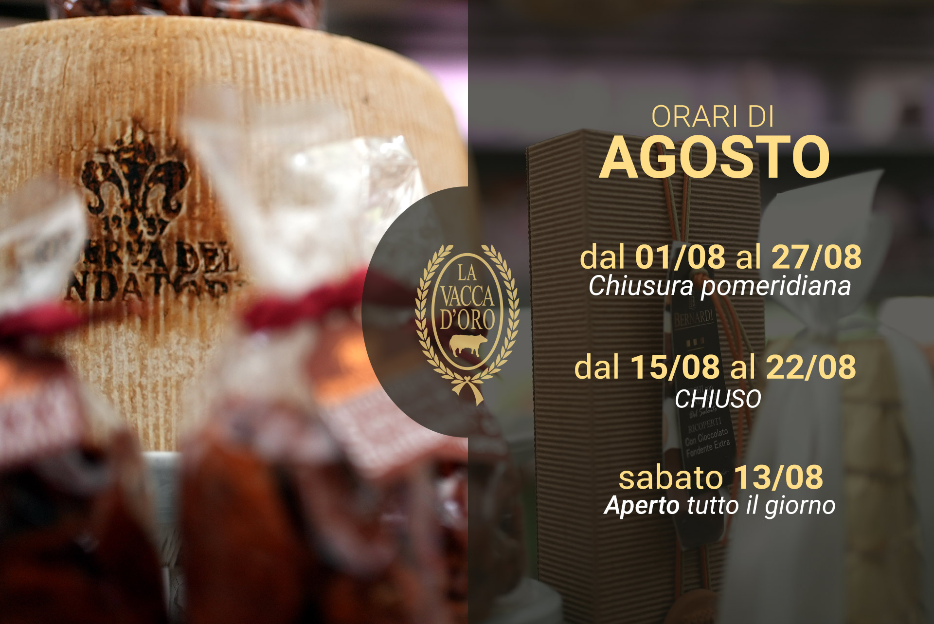 Orari e chiusura Agosto 2022